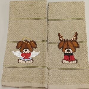 Nwot handcrafted embroidered dish towels